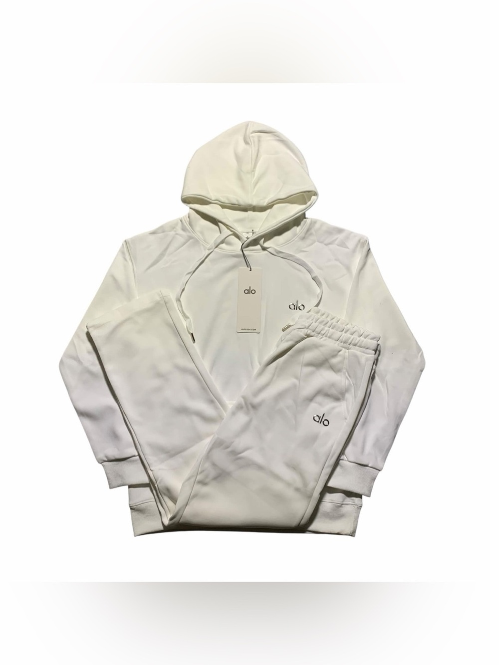 ALO White Hoodie & Sweat Set